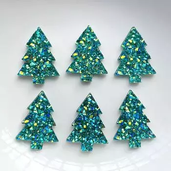 10 шт., блестящие AB, зеленое дерево, стразы, ювелирные аксессуары, скрап-ремесла, ювелирные изделия, декоративные аксессуары, Рождественская елка, плоская задняя часть зелёный