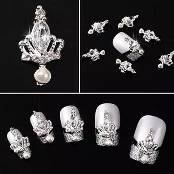 10 шт. блестящие наклейки самоклеящиеся советы «сделай сам» со стразами 3D наклейки для дизайна ногтей стразы наклейки с короной для женщин