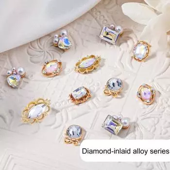 10 шт. блестящие трехмерные стразы для ногтей с глянцевым блеском, сделай сам, аксессуары для дизайна ногтей в дворцовом стиле, маникюрное очарование, маникюрный салон, поставка C