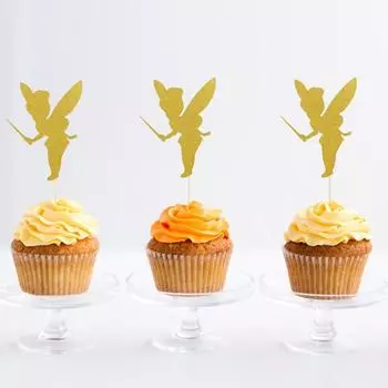10 шт. блестящие украшения для кексов в виде фей, украшения для торта в виде ангельской феи, украшения для детского душа на день рождения, сувениры на свадебный торт