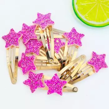 10 шт. Блестящие заколки для волос в виде звезд Детские милые заколки для волос в форме звезд Заколки для волос для девочек Заколки-автоматы Детские детские аксессуары для волос