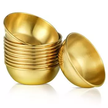 10 шт. блюдо для приправ, посуда из нержавеющей стали, соус, уксус, миска, томат, мини-держатель для сои, дорожный поднос для еды 8X8X2.5CM золотистый