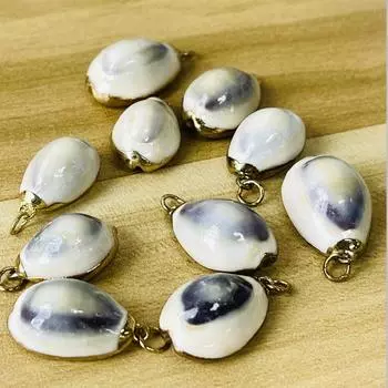 10 шт., Бохо Натуральные Ракушки Сплав Цинка Золотая Кромка Подвески Шармы для DIY Аксессуары для Ожерелья, Креативное Изготовление Ювелирных Изделий, Женщины Мужчины Оптом Подарки для Рукоделия 10Pcs/14-1616-20mm