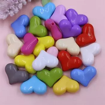 10 шт. большие для изготовления ювелирных изделий акриловые бусины в форме сердца свободные красочные аксессуары ручной работы DIY браслет ожерелье фурнитура для изготовления ювелирных изделий разноцветный