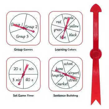 10 шт., большой вращающийся указатель со стрелкой и присоской, прочный красный указатель, инструменты для занятий в начальной школе, математическая игра, помощь учителю красный