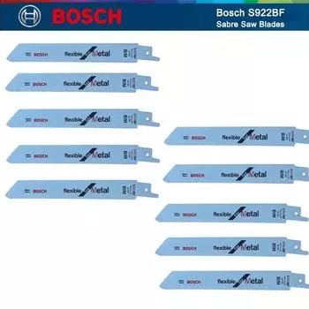 10 шт. Bosch S922BF сабельные пилы 150 мм 5,9 дюйма, резка металла, дерева, деревообрабатывающий резак, комплект, аксессуары для электроинструментов