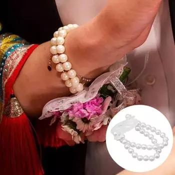 10 шт., браслет из искусственного жемчуга на запястье, цветочный слой, растягивающийся браслет на резинке, двойной браслет, свадебная вечеринка