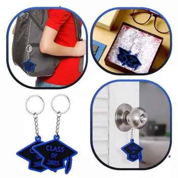10 шт. брелок для ключей «Класс 2025», резиновый брелок для выпускного, подвеска в виде шапочки выпускника, брелки для ключей, подарок на выпускной для выпускников колледжей и старших классов