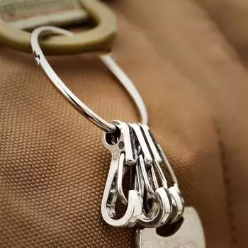 10 шт. брелок-карабин из цинкового сплава, прочная металлическая пружинная пряжка для подвешивания на открытом воздухе, для путешествий, скалолазания, походов, альпинизма, мини-защелкивающийся крючок 24.5mm серебряный