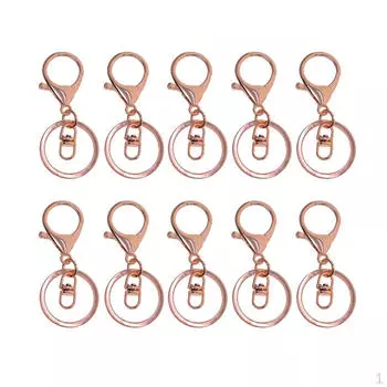10 шт. брелок с кольцами, разделенные застежки-когти омара, поворотный ремешок с карабином, ремесло