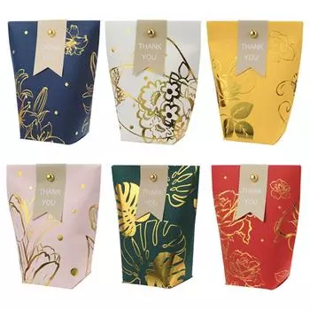 10 шт. бронзовая бумага подарок шоколад рождественский подарочный пакет сумка свадебные принадлежности коробка конфет белый