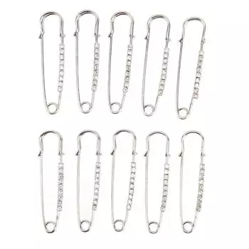 10 шт. броши со стразами в виде булавок для женщин в стиле ретро, элегантные, легко подходящие английские булавки для свитера