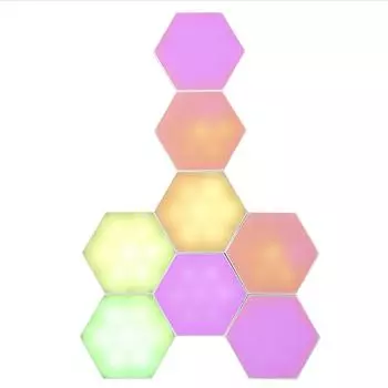 10 шт. BT Connected RGB Hexagon Light Ambient Lamp Настенное декоративное освещение с контроллером 6PCS белый