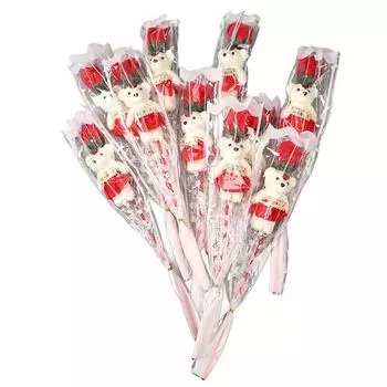 10 шт. Букет медведей Изысканный уникальный красивый яркий милый букет в стиле медведя для подарка белый