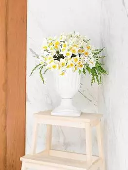 10 шт. букетов искусственных цветов, шелковые нарциссы для дома, сада, офиса, вечеринки, внутреннего, наружного, балкона, свадьбы, крыльца, своими руками, цветочный декор, шелковый искусственный цветок жёлтый