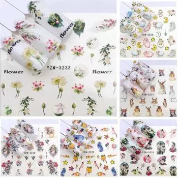 10 шт. бумажные наклейки для ногтей потрясающий визуальный эффект нежный DIY нейл-арт переводная наклейка E