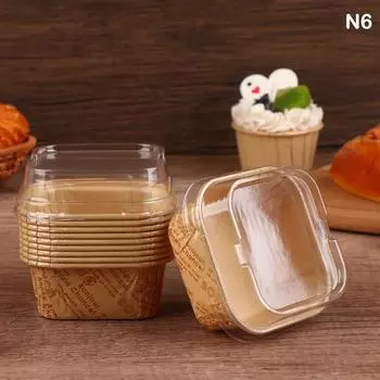 10 шт бумажные стаканчики для кексов, квадратные вкладыши для кексов, коробки для выпечки кексов, чашки