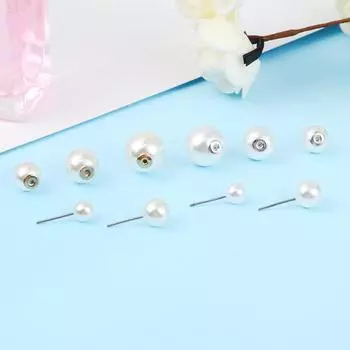 10 шт., бусины из искусственного жемчуга из АБС-пластика, стальные иглы, пластиковые бусины-разделители для изготовления ювелирных изделий своими руками, серьги 01 6mm белый