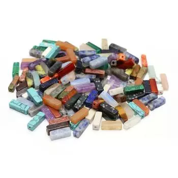 10 шт. бусины из натурального камня, прямоугольные бусины ручной работы из кварца, агата, малахита, песка, драгоценных камней, свободные бусины для изготовления ювелирных изделий, аксессуары «сделай сам», 4x4x13 мм 10Pcs/4x4x13mm