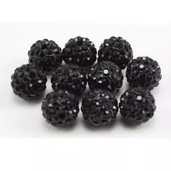 10 шт. бусины-разделители Pave Clay Disco Crystal Czech Rhinestone для шитья, круглые бусины чёрный