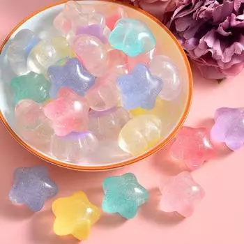 10 шт., бусины со звездами, яркие цвета, милые украшения из смолы, сделай сам, ювелирные изделия, аксессуары для чехлов для мобильных телефонов разноцветный