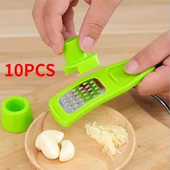 10 шт., бытовой чеснокочистка, функциональный пресс для имбиря и чеснока, шлифовальная терка, слайсер, резак, инструмент для приготовления пищи, кухонные аксессуары Green 1PC