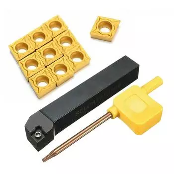 10 шт. CCMT060204-HM, VP15TF, вставной инструмент + SCLCR1212H06, держатель токарного станка