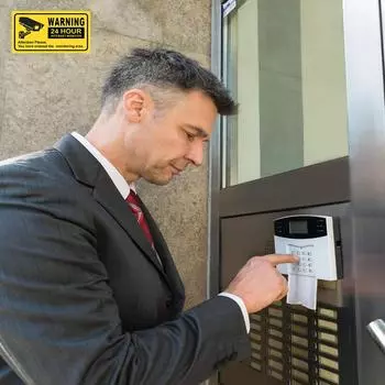 10 шт. CCTV безопасности 24 часа знак видеонаблюдения камера предупреждение наклейки для автомобиля