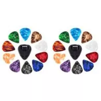 10 шт. целлулоидных медиаторов и держателей для медиаторов, набор гитарных аксессуаров (0.71mm)