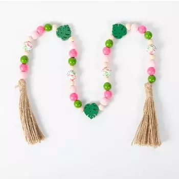 10 шт., цепочка для телефона, ожерелье с пальмовыми листьями, серьги, фламинго, кактус, подвески, аксессуары для изготовления ювелирных изделий, сделай сам, для браслетов, свободные деревянные бусины-разделители Cactus Beads 16mm