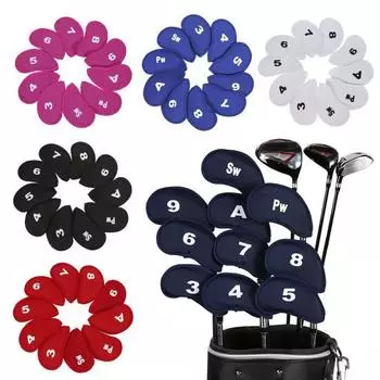 10 шт. чехлов для клюшек для гольфа, водонепроницаемые чехлы для головок клюшек для гольфа, айрон и ведж-гольф королевский синий