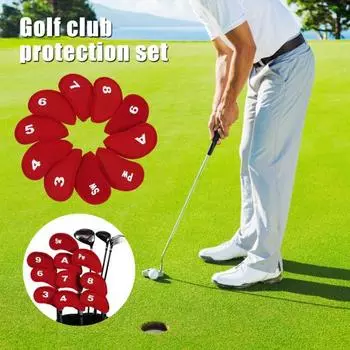 10 шт. чехлов для клюшек для гольфа, водонепроницаемые чехлы для головок клюшек для гольфа, чехлы для головок клюшек для гольфа Iron и Wedge, подходят для большинства клюшек белый