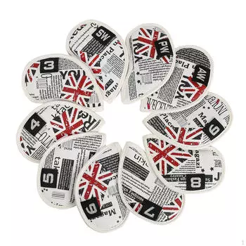 10 шт. чехлов для клюшек для гольфа, защита клюшек, дышащая искусственная кожа, клин