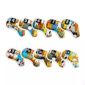 10 шт. чехлов для клюшек для гольфа, набор протекторов, модные, подходят большинству клюшек для гольфа, водонепроницаемые, липкие, с номерами для гольфистов