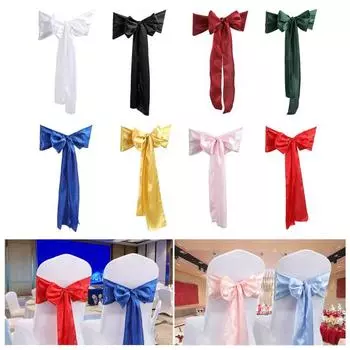 10 шт. чехлов на спинки стульев, атласные чехлы на стулья, большой бант, декор для праздников, свадеб, банкетов, подвязки для стульев для столовой