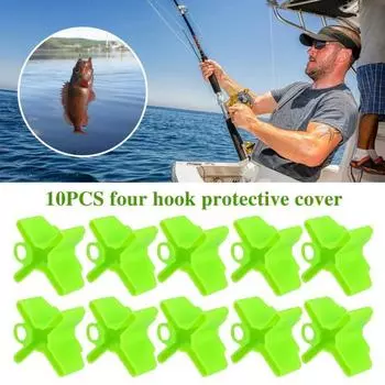 10 шт. Чехол для крючка для рыболовной приманки, портативная искусственная приманка, защитный чехол для крючка, универсальный, для пресноводной и соленой рыбалки 10pcs