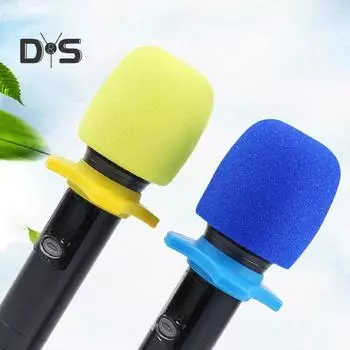 10 шт. чехол для ручного микрофона с губкой, шумоподавлением, моющийся, многоразовый, толстый, цветной, защитный чехол для ветрового экрана микрофона 10 pcs жёлтый