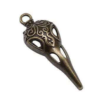 10 шт., череп, клюв, скелет, подвески в виде птицы, античная бронза, цвет цинкового сплава, 35X13 мм