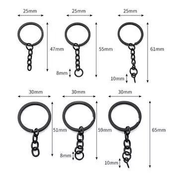 10 шт., черная цепочка для ключей в виде лобстера 25 мм 30 мм, сумка для самостоятельного изготовления ювелирных изделий, аксессуары