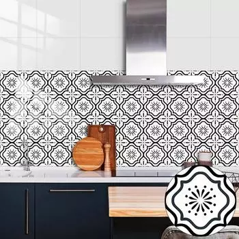 10 шт., черно-белая наклейка на плитку, кухонный шкаф, лестница, домашний декор, пилинг и палочка, маслостойкие водостойкие виниловые художественные наклейки на стены 10x10cmx10pcs