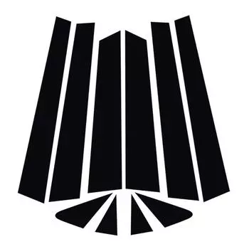 10 шт. Черные накладки на стойки BC для дверей и окон автомобиля, накладки из поликарбоната, наклейки, подходят для Nissan Murano 2003-2008