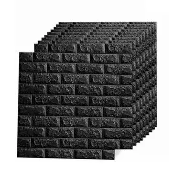10 шт. Черные обои 3D настенные наклейки водонепроницаемые самоклеящиеся обои 35x38 см