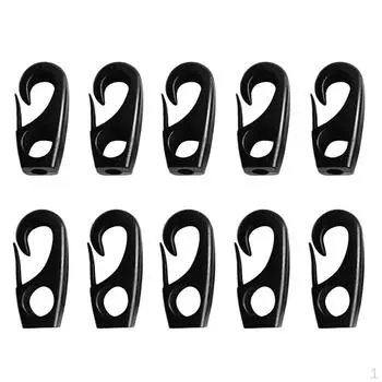 10 шт. черные пластиковые крючки для 7-миллиметрового амортизатора, ремешок для лодки и аксессуаров для каяков