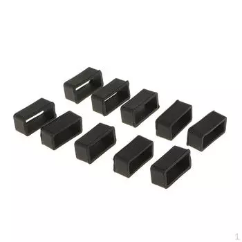 10 шт., черные резиновые сменные петли-хранители, ремешок для часов, концевой держатель 18 мм
