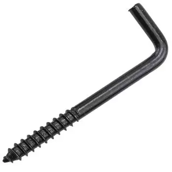 10 шт. Черные ввинчивающиеся потолочные крючки Спиральный крюк-подвес Инструмент L-образные крюки Шкаф M 3.7*70mm чёрный