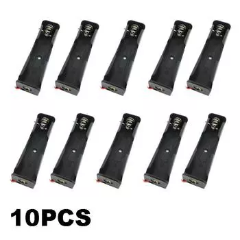 10 шт. Черный пластиковый 1x 18650 ящик для хранения аккумуляторов чехол 1 слот способ DIY аккумуляторы зажим держатель контейнер с 2pin проводом