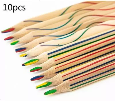 10 шт. Четырехцветные цветные карандаши с одинаковым сердечником, цветные карандаши для рисования Secret Garden 10