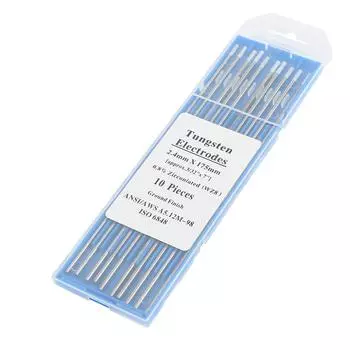 10 шт циркониевых вольфрамовых электродов WZ8 с белым наконечником для сварки Tig на переменном токе 2,4 мм*175 мм