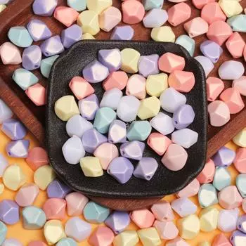 10 шт., цвет макарон, акриловые бусины, браслет, ожерелье, геометрические материалы для изготовления бисера, модные ювелирные аксессуары, аксессуары разноцветный