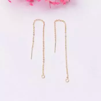 10 шт., цветная кисточка из 14-каратного золота, O-образная цепочка для ушей, сделай сам, ручная работа, можно сочетать с жемчужными ювелирными аксессуарами